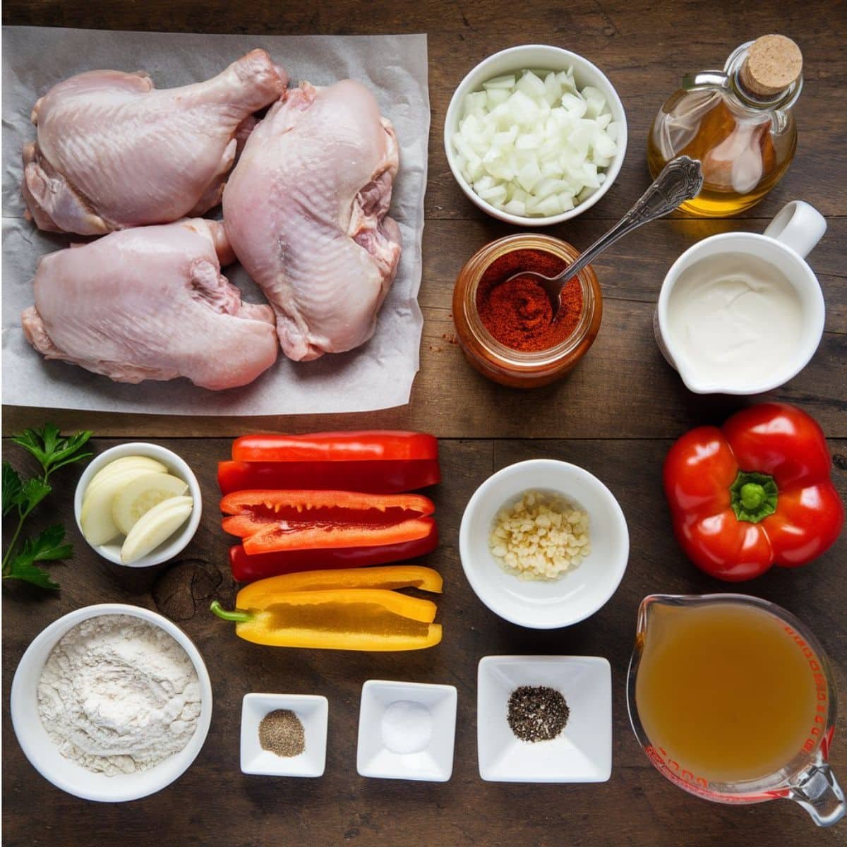 hicken paprikash recipe Ingredients
For the Chicken and Sauce