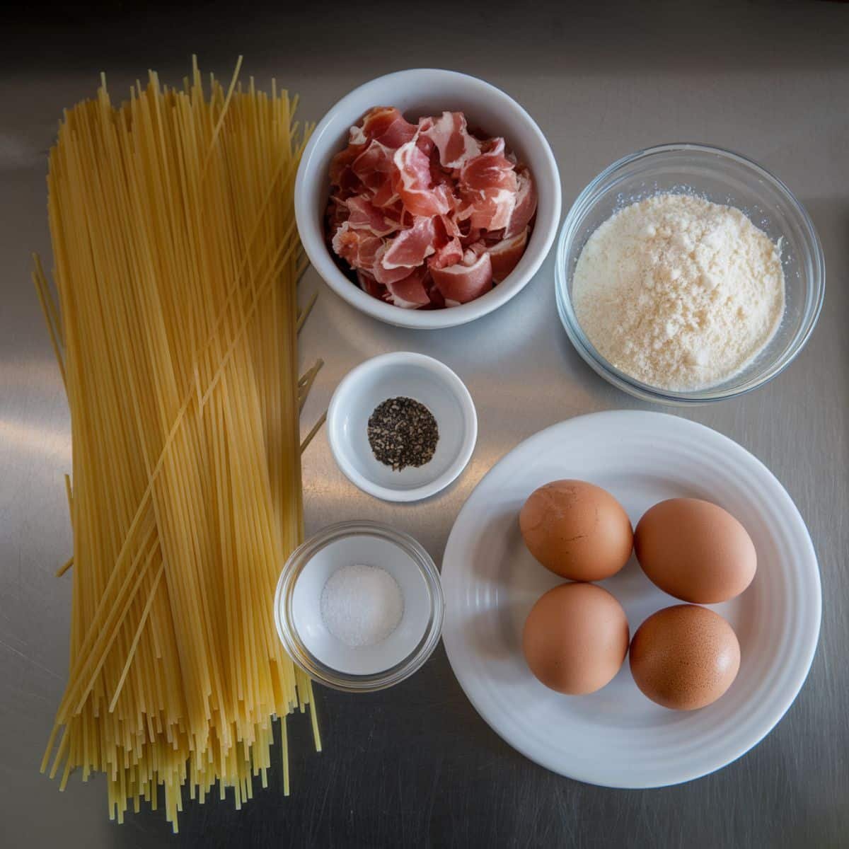 Ingredients for Traditional Carbonara Recipe