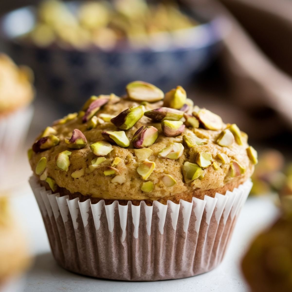 Golden Pistachio Muffin Recipe – Soft, Moist, and Topped with Crunchy Pistachios. A Delicious Homemade Nutty Treat Perfect for Breakfast or Snacks!