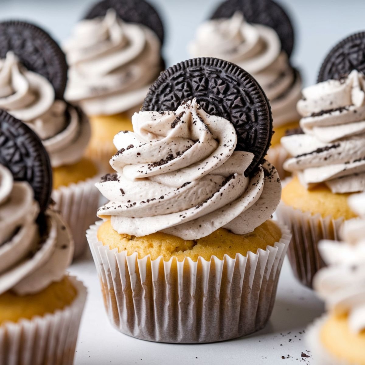 Delicious Oreo Cupcakes with Cookies & Cream Frosting – Easy Homemade Oreo Cupcake Recipe with Vanilla Cake and Crunchy Oreo Topping.