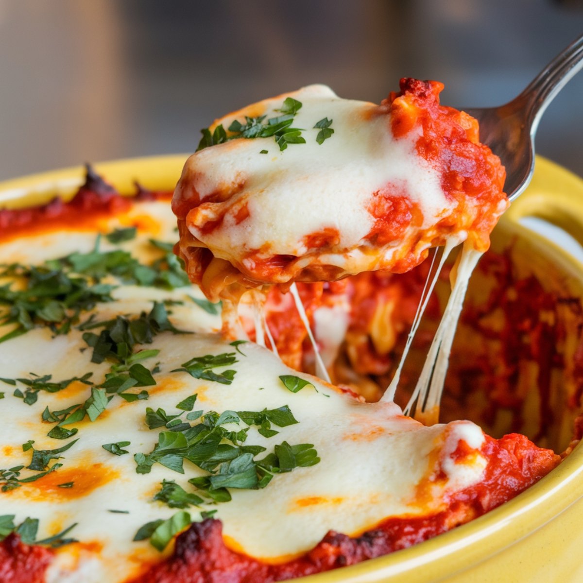 A delicious Grilled Chicken Parmesan Recipe featuring crispy, golden-brown chicken smothered in marinara sauce, topped with melted mozzarella cheese, and garnished with fresh parsley. This cheesy, comforting dish is packed with bold Italian flavors and perfect for a hearty homemade meal.