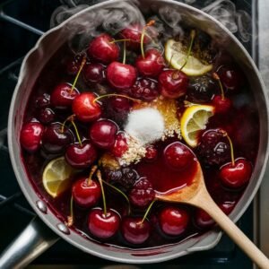 If using fresh cherries, combine cherries, sugar, cornstarch, and lemon juice in saucepan. Cook over medium heat until thickened, about 5-8 minutes.