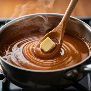 Melt butter in a saucepan over medium heat. Add brown sugar and corn syrup, stirring until sugar dissolves.