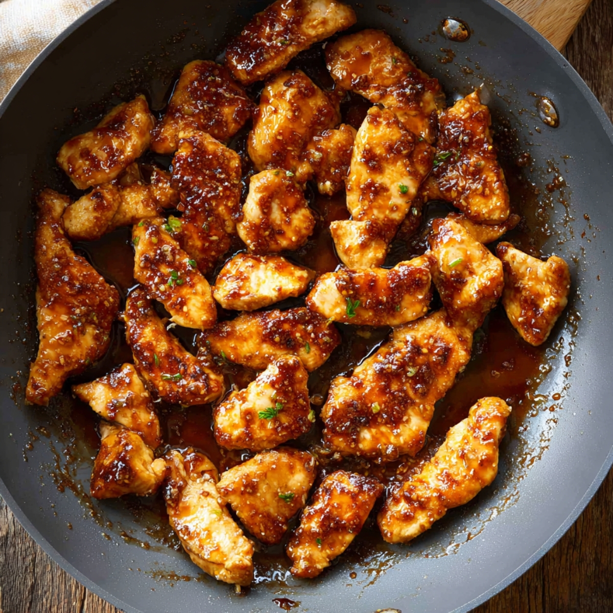 Add the coated chicken pieces to the hot skillet in a single layer if possible. Let them cook undisturbed for 5 to 8 minutes so they develop that golden crust, then flip and cook another 5 to 8 minutes until the chicken is cooked through and beautifully browned. Give it a quick stir to break up any pieces that stuck together.