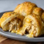 Cheesy Chicken Crescent Bake, baked to perfection with a melted, golden cheese filling oozing out from inside the flaky dough