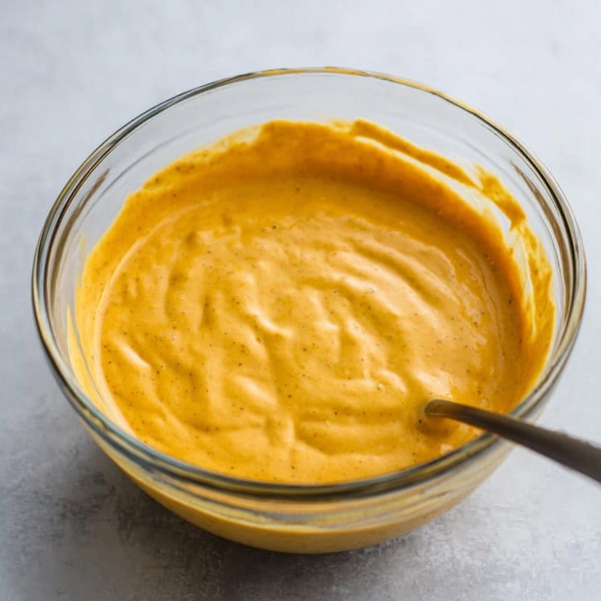 Big Mac Sauce in a bowl, ready to be used as a topping for Big Mac Smash Burger Tacos.